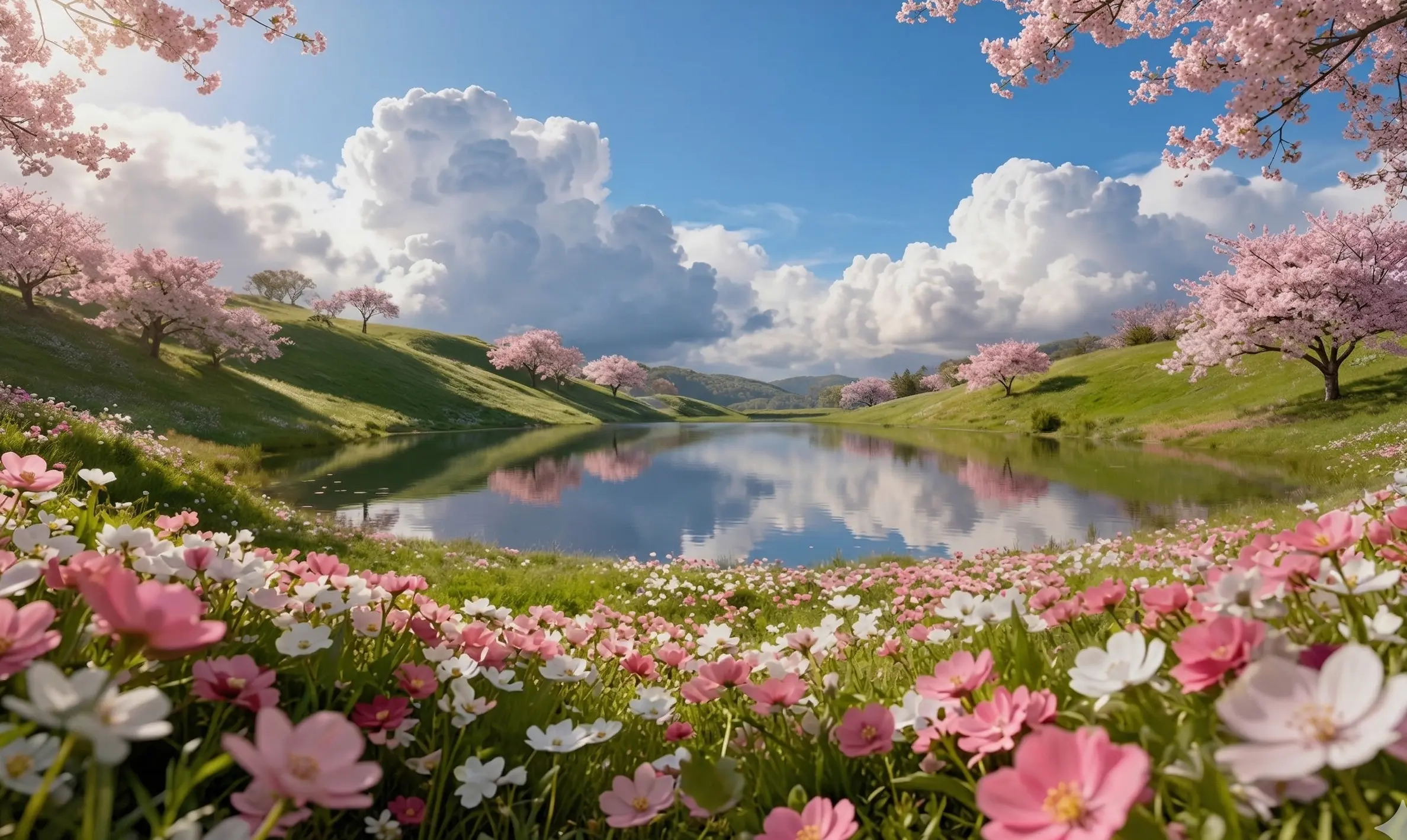 Scenic Kashmir mountain valley with lush greenery and clear skies